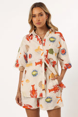 Hampton Top - Cream Multi