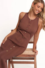 Lyon Maxi Knit Dress - Chocolate Brown