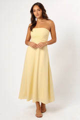 Kenna Strapless Maxi Dress - Butter Yellow