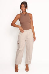 Kiah Cargo Pant - Ecru