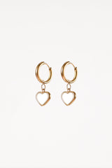 Joree Heart Hoop Earrings - Gold