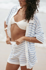 Cherie Knit Shirt - Cream Sky Blue