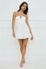 Styled For Sunsets Halter Mini Dress White