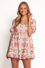 Floretta Puff Sleeve Romper - Flora Tile