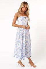 Flora Midi Dress - Blue Floral
