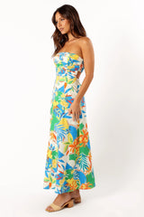 Harriet Strapless Midi Dress - Malta Print