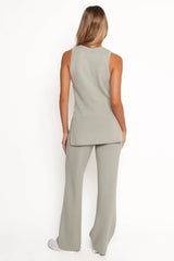 Ellory Knitted Pants Set - Light Sage