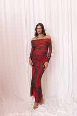 Cici Maxi Skirt - Rose Print