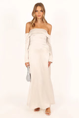 Gigi Off Shoulder Maxi Dress - Cream