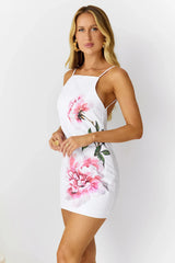 Seaside Florals Mini Dress White