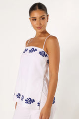 Amalia Top - White Blue