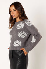 Chandler Knit Sweater - Grey White