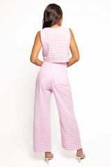 Devlin Cotton Top - Pink Gingham