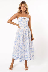 Flora Midi Dress - Blue Floral