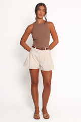 Ecita Pleated Shorts - Ecru