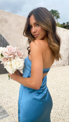 Gisele Maxi Dress - Steel Blue