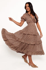 Dayla Maxi Dress - Brown/Light Beige
