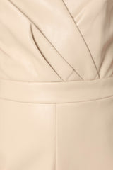 Mikaela Faux Leather Romper - Ecru
