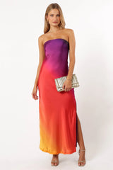 Mallory Strapless Maxi Dress - Sunset Cosmo
