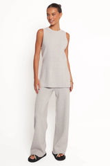 Ellory Knitted Pant Set - Light Grey