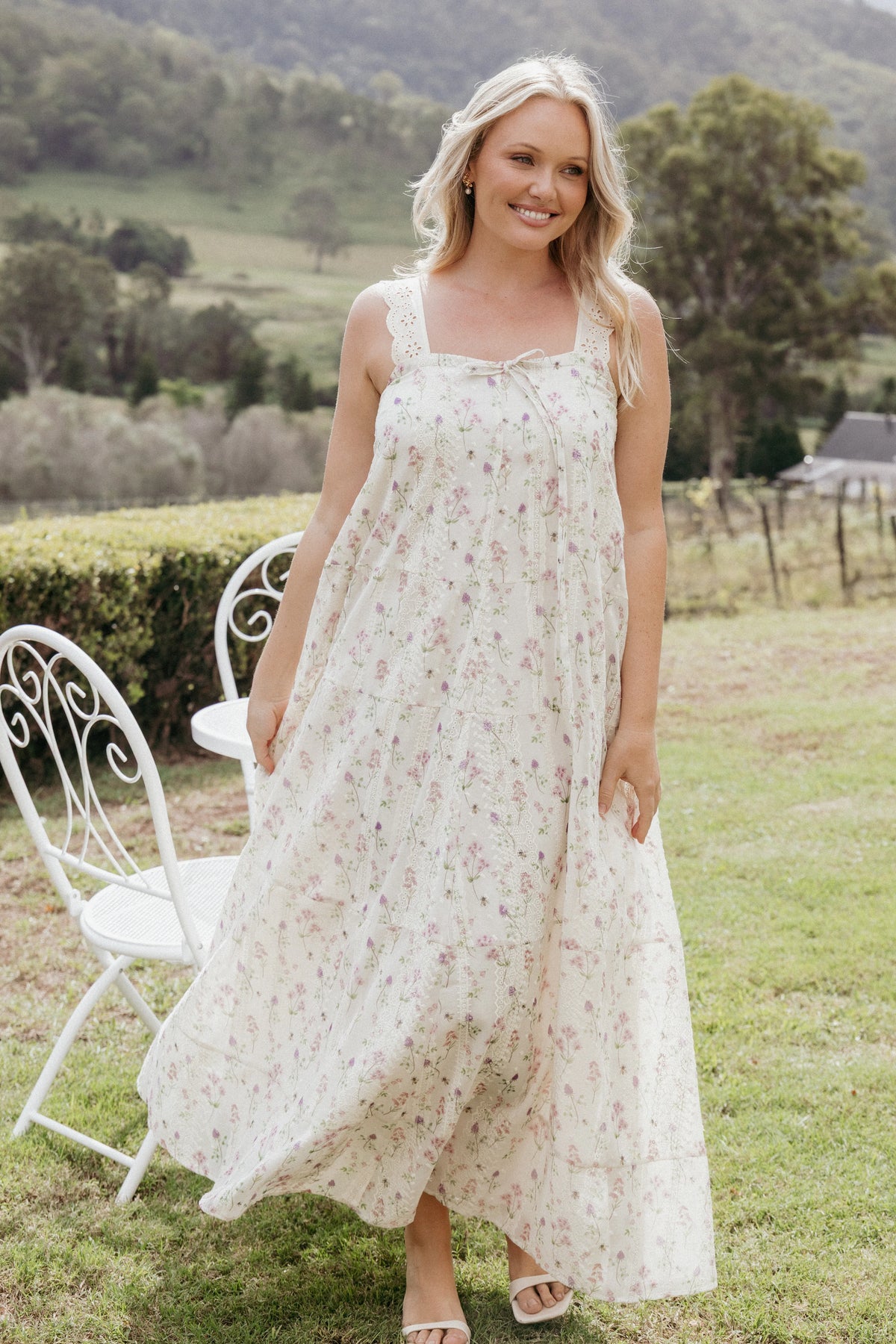 Caroline Maxi Dress - Pink Floral