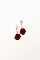 Gema Rose Earrings - Gold Red