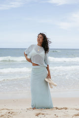 Kinnie Knit Skirt Set - Light Blue