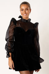 Blaire Longsleeve Mini Dress - Black